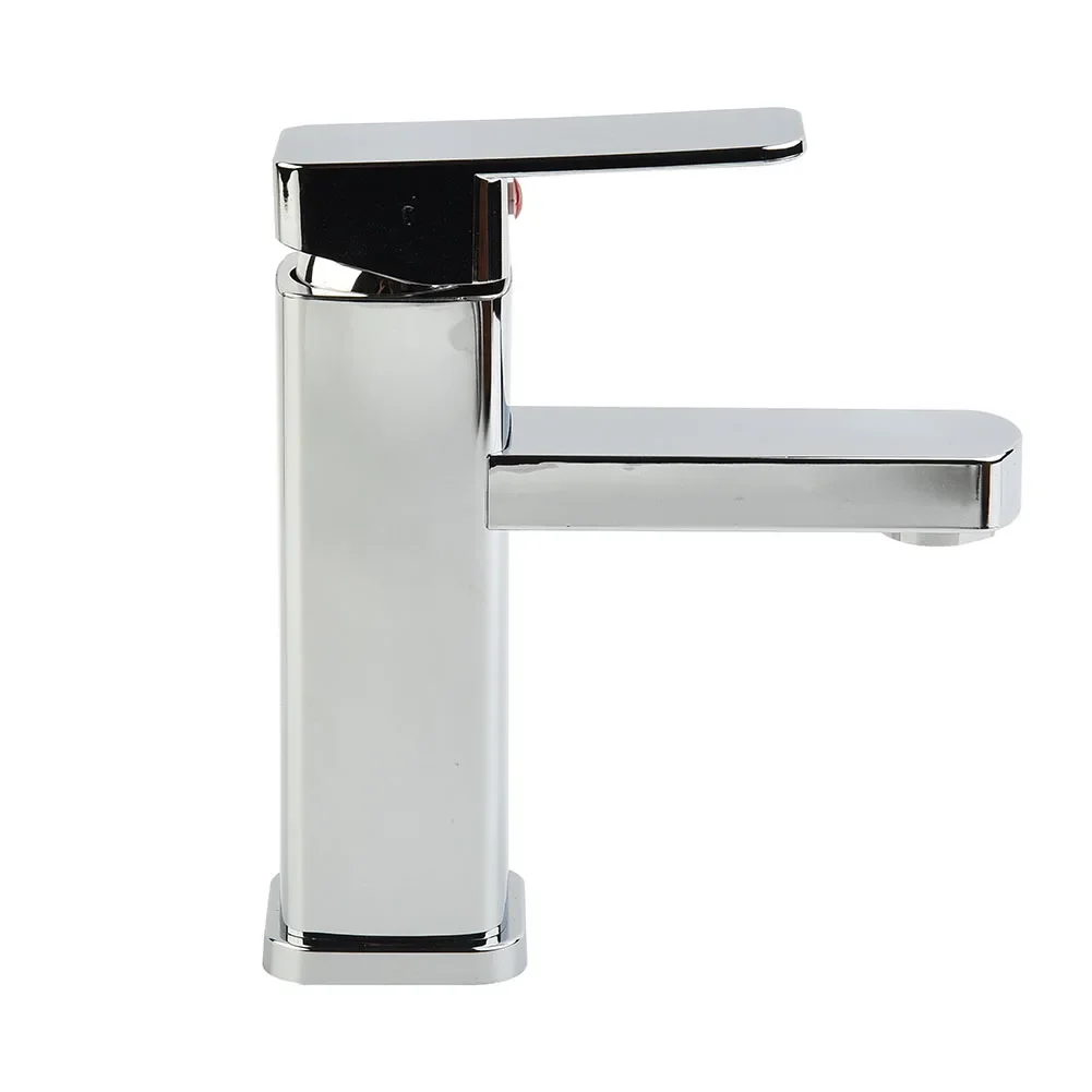 Sitting And Standing Mono Basin Tap Faucet Bathroom Bath Copper With Chrome Plating Electroplating Mixer Square