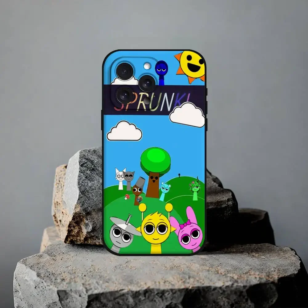 Whimsical Cartoon Sprunki Shockproof Silicone Phone Case