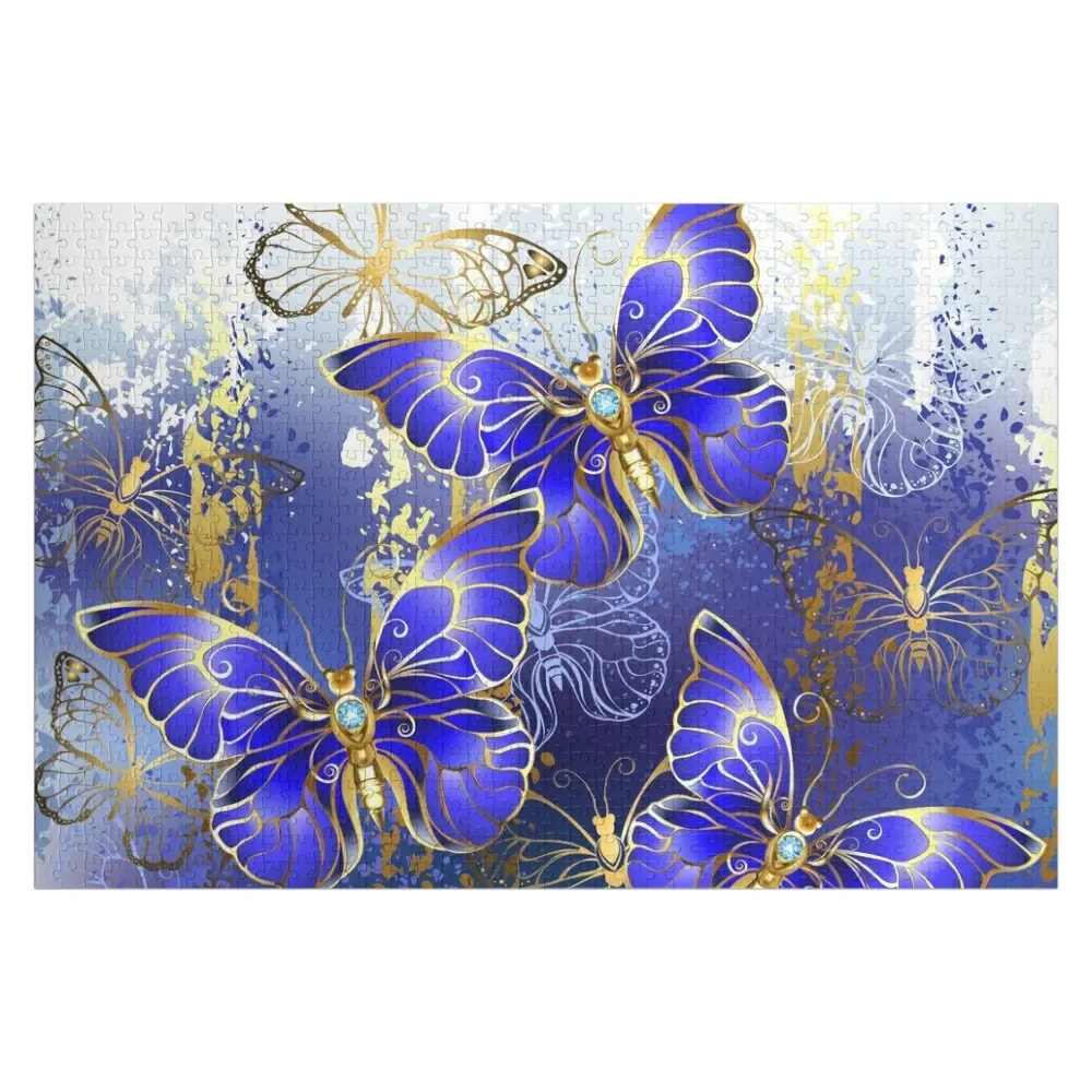 Three Sapphire Butterflies Jigsaw Puzzle Custom Child Personalized Child Gift Custom Photo Personalised Name Puzzle