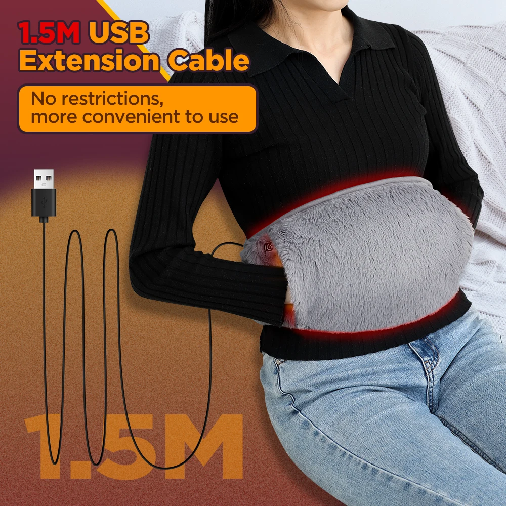 Electric Heating Lumbar Belt Women Menstrual 3 Levels Temperature Uterus Warming Pad Hand Waist Warmer Graphene Thermal Warmer