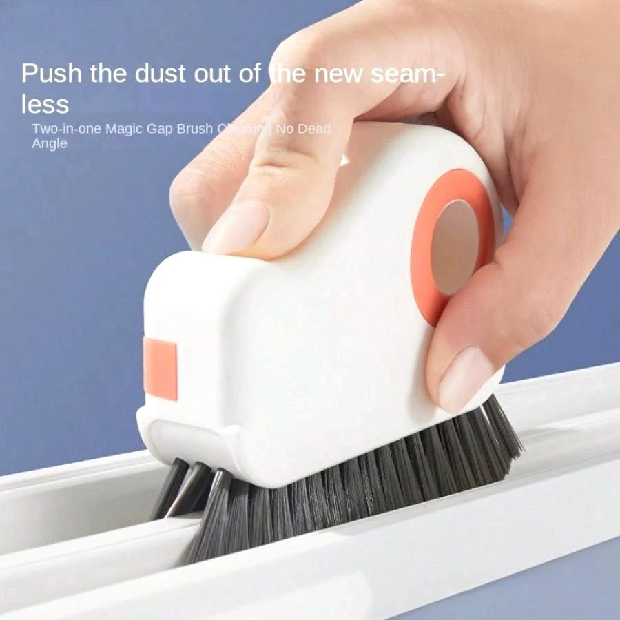 1pc 2 in 1 Window Groove Cleaning Brush Door Groove Cleaning Tool Sliding Door Track Floor Gap Brushes Hand-held Crevice Cleaner