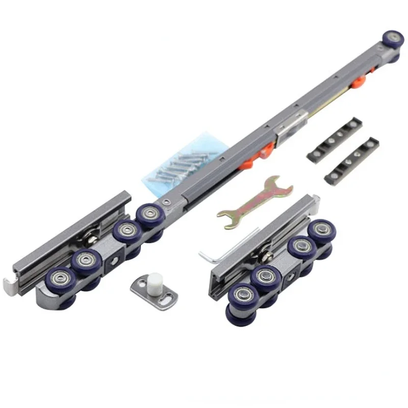 Description Picture 2 of itemSliding door hanging wheel track hanging door kitchen pulley sliding door wooden door buffer damper hanging sliding guide rail
