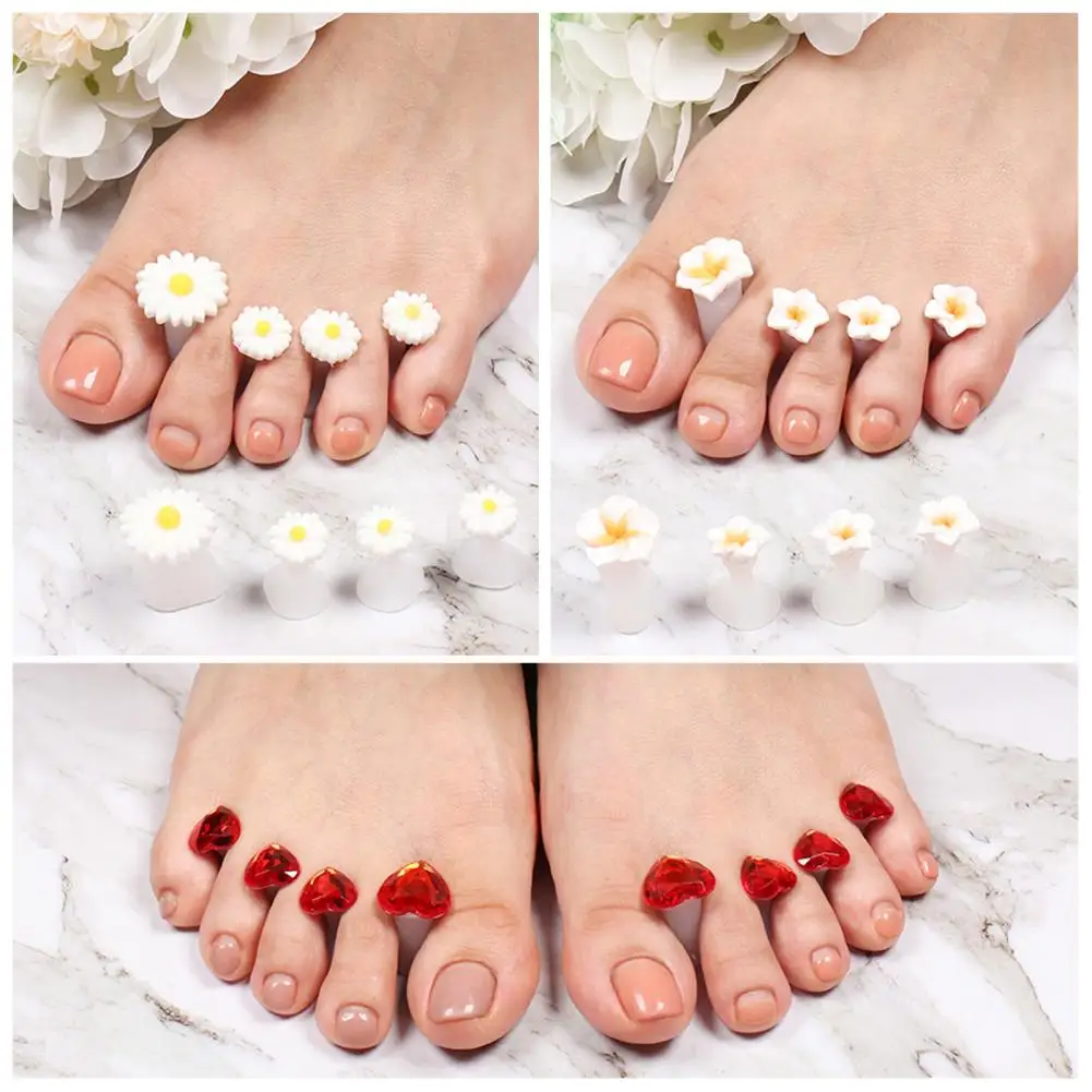 Easy to Use 8Pcs Small DIY Nail Toe Separator Stable Base Toe Splitter Sweat-absorbent Manicure Tool