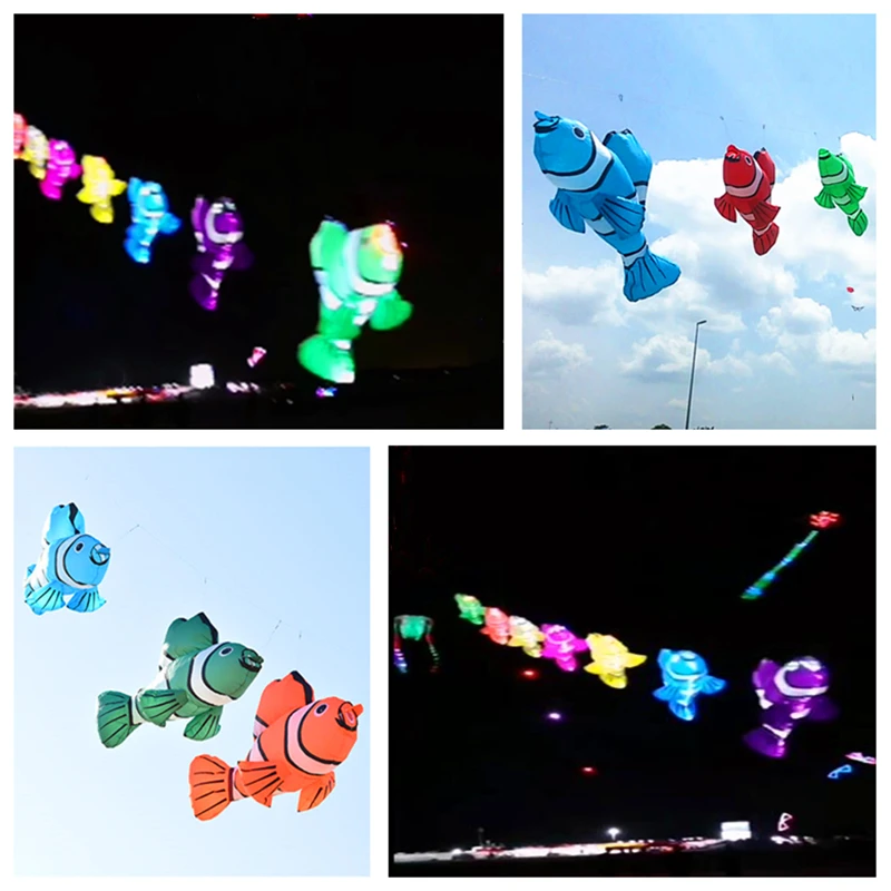 

free shipping led fish kite for adults kite flying toys professional kites inflatable toys outdoor games and sports dragon fly