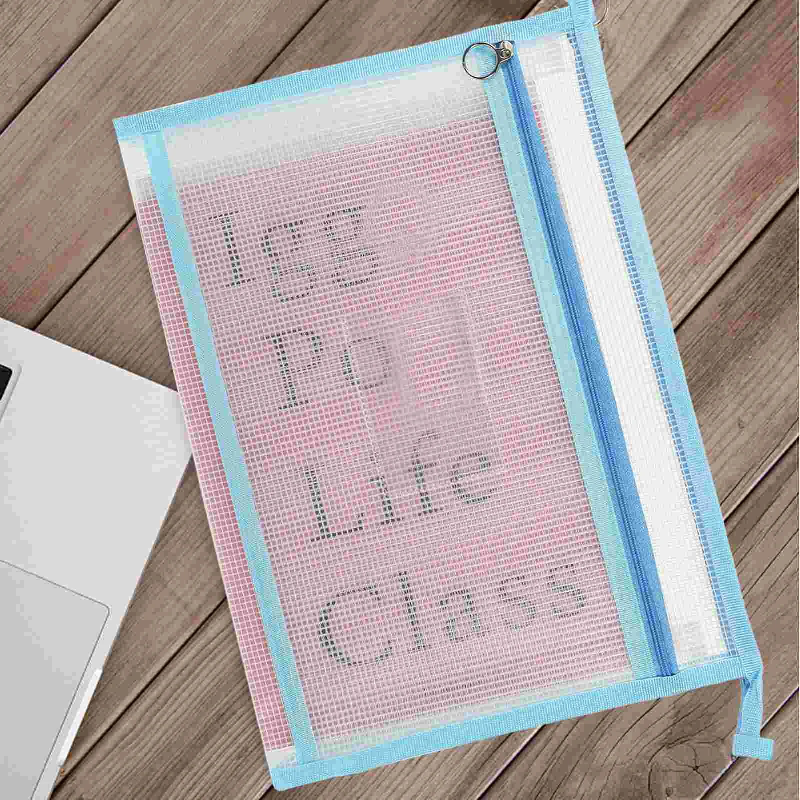 지퍼가 달린 파일 가방, 교사용 문구, 교실 보관 종이, 메쉬 파우치, 문서 가방