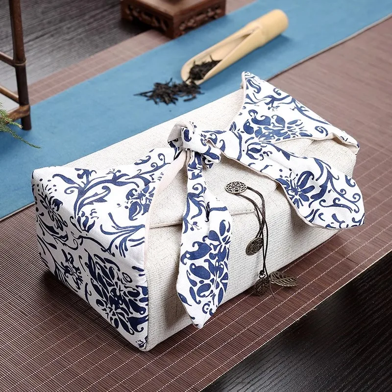 Portable Travel Camp Teaware Storage Bag For Teapot Tea Tray Cup Cotton Linen Tea Cozies Ceremony Accessories As Gifts