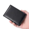 RFID Blocking Mini Men's Genuine Leather Wallet Slim Business Credit Card Holder Man Anti Theft Ultra Thin Purse For Male 3