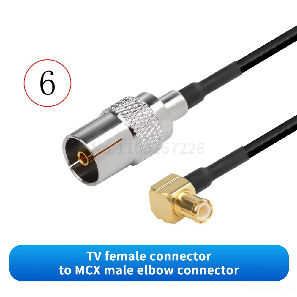 TV-zu-MCX-Stecker/Buchse (RG316 schwarzes RF-Adapterkabel) TV-zu-MCX-Signalverbindungskabel-Verlängerung (1 Stück) – Detail 7