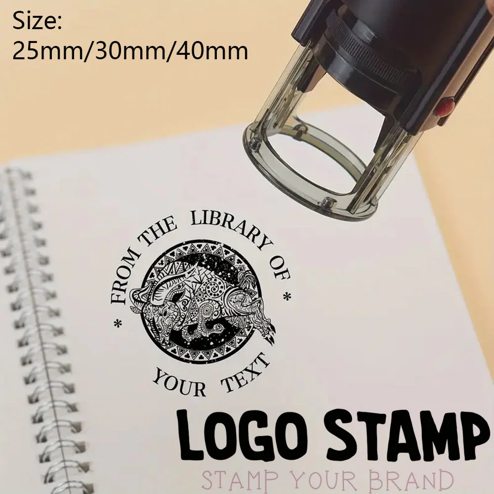 Custom Self-Inking Stamp Max Text Address Stamp Customized Text Office Personalized Big Name Seal Multiple Ink Color Options