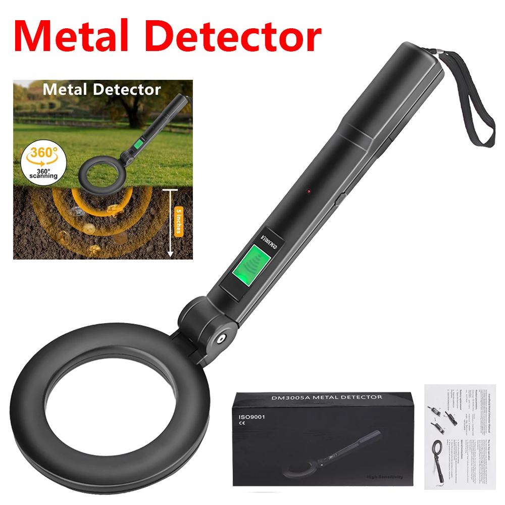 Metal Detector High Sensitivity Gold Silver Search Treasure Getector Metal Finder 360 Degree Handheld Alarm Coil Detect Tools