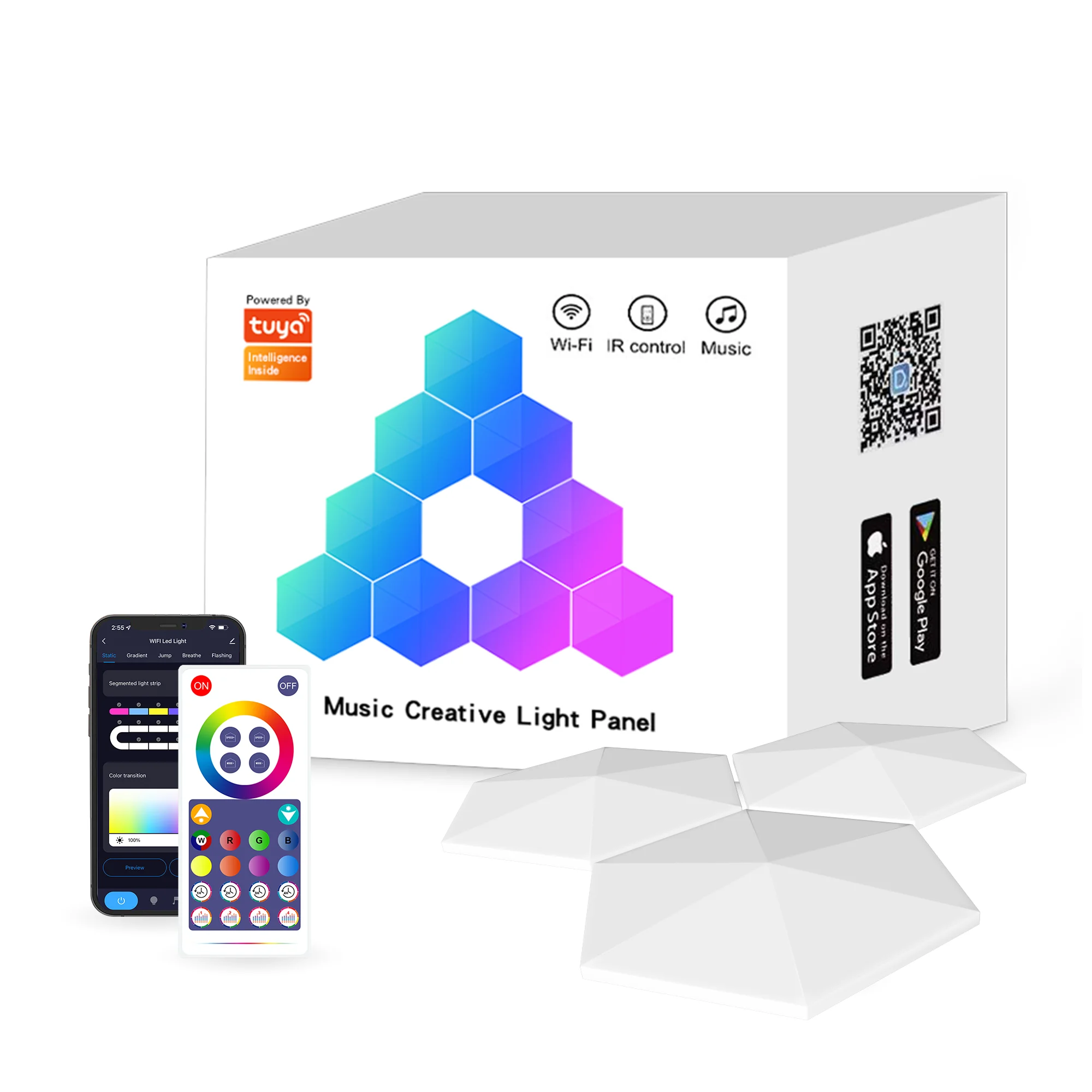 Led Hexagon Indoor Atmosphere Lampada Da Parete Rgb Wifi App Bluetooth Per Computer Gioco Camera Da Letto Decorazione Led Fai Da Te Quantum Night Ligh