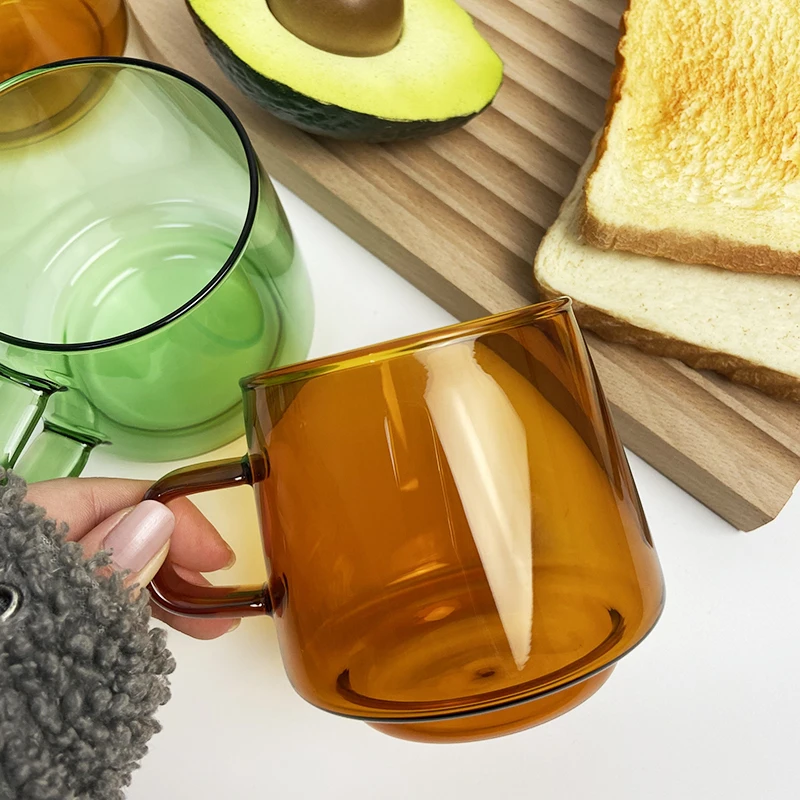 Yomdid Tazza Da Caffè Colorata Tazza Da Caffè In Vetro Borosilicato Alto Succo Di Tè Tazza Da Acqua Al Latte Durevole Caneca Tazas Resistente Al Calor