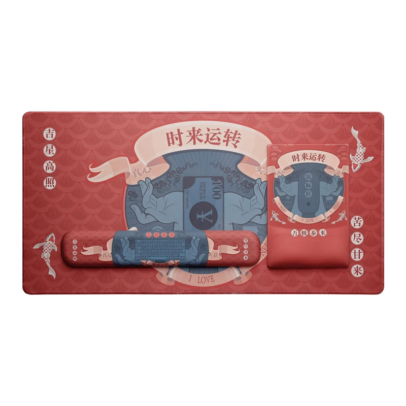 레트로 레드 마우스 패드 게임용 키보드 패드, 게이머 또는 친구를 위한 핸드헬드 대형 손목 패드, 사무실 또는 가정용 선물