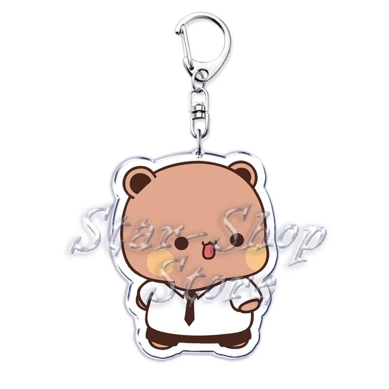 Bubu Dudu Rose Love Schlüsselanhänger Paar Bär Panda Acryl Schlüsselanhänger für Zubehör Tasche Anhänger Schlüsselanhänger Schmuck Fans Liebhaber Geschenke – Detail 29