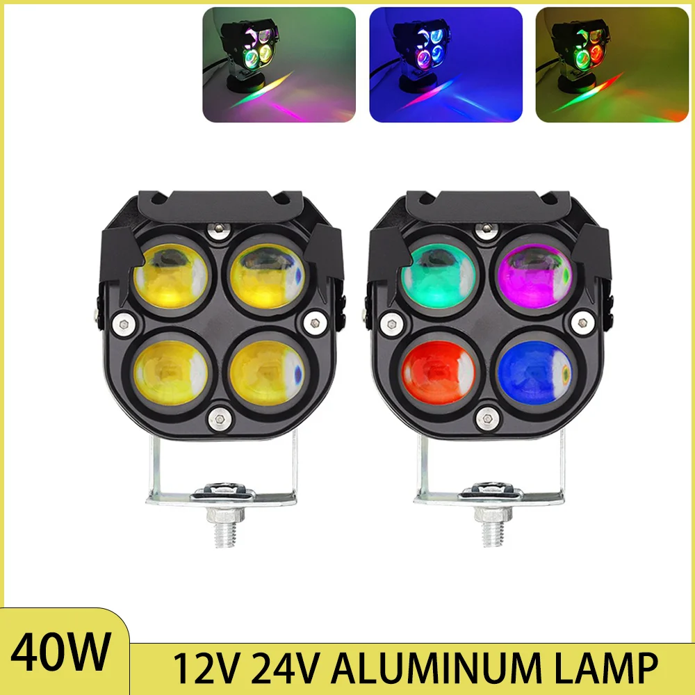 

NORGOS 3-inch Car LED Work Light 40W Two-color High-lighted lens RGB Motorcycle 4X4 off-road Vehicle Spotlights Driving Lights