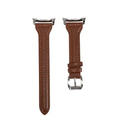 Slim Leather Strap for Women - Elegant Band for Galaxy Smartwatches (Brown)