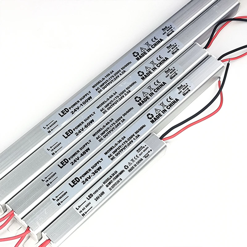 Description Picture 4 of itemMANVIV 12V 24V LED Driver Power Suppl 24W 36W 48W 60W 100W AC 220V LED Ultrathin Power LED Strip Adapter Light Box Transformer