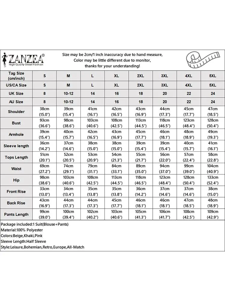 ZANZEA Bohemian Casual Holiday Party Tracksuit 2PCS Women Half Sleeve Blouse Pants Sets Outifits Floral Printed Trousers Suits 4