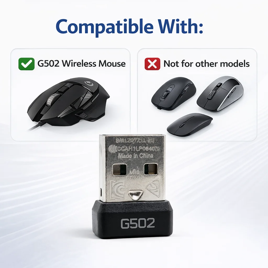 Logitech G502 무선 마우스 2.4GHz 교체 어댑터용 USB 수신기 동글 ? 일회성 페어링 필요 플러그 앤 플레이