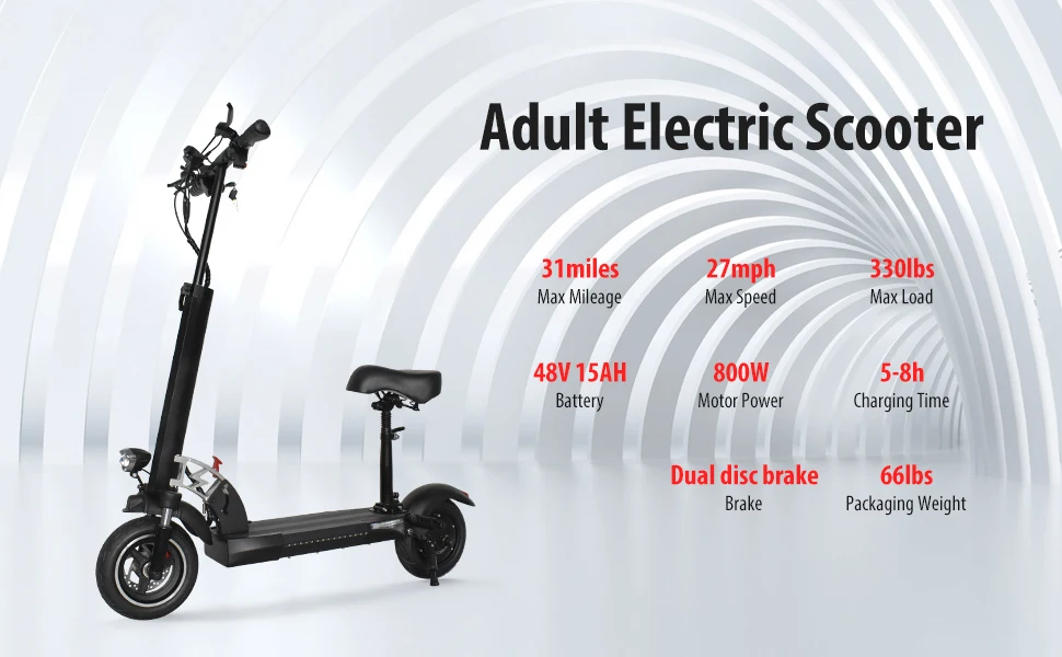 A foldable electric scooter designed for adult commuters.