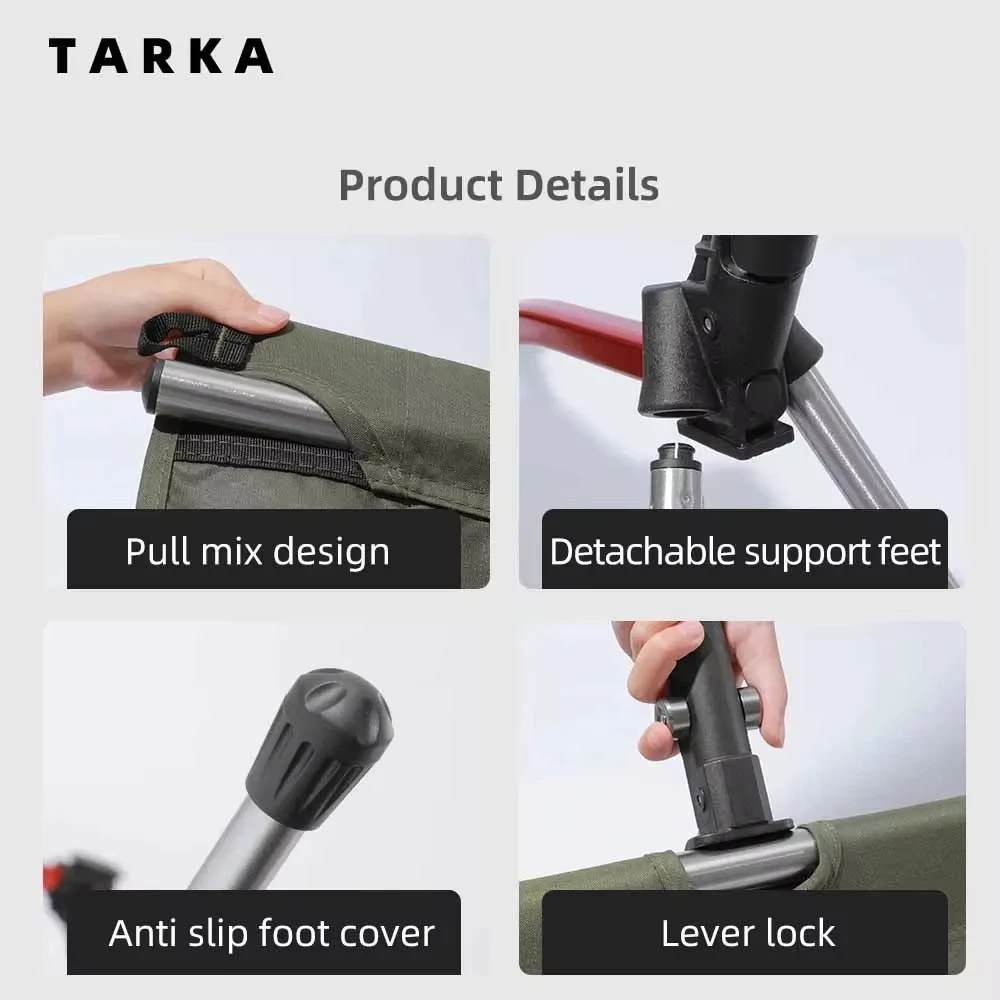 TARKA Camping Bed Folding Cot Lightweight Foldable Outdoor Bed For Tourist Hiking Climbing Camp