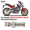 Universal Motorcycl Exhaust Four Hole DB Killer Muffler Slip On For Honda CBR650F CBR650R CBR650 CBR 650 Moto Escape For Muffler