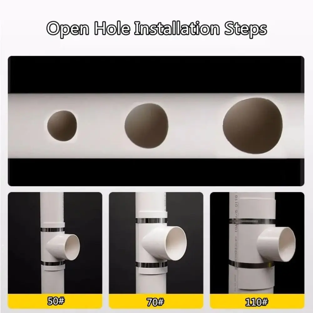 New PVC Tube Repair Patch White 50 75 110 Drain Pipe Repair Fittings Open Tee Tube Connectors Home