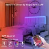 Bed Frame, Upholstered Platform Bed with Faux Leather Headboard and LED Lights and Storage Drawers, Strong Wooden Slats Support 3