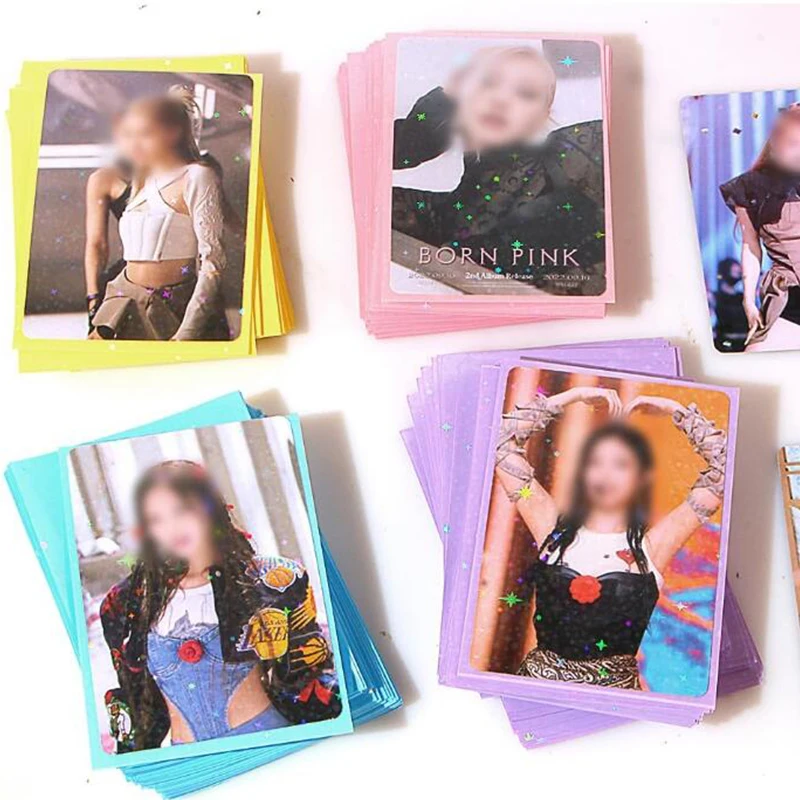 50Pcs Kpop Card Sleeves 61X91Mm Card Holder 20C Heart Bling Photocard Holder Photo Top Load Card Films Photo Cards Protector New 3