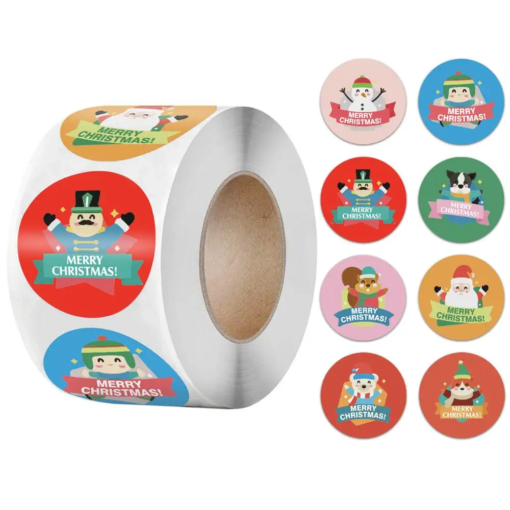 

50-500 шт., декоративные наклейки «Дед Мороз»