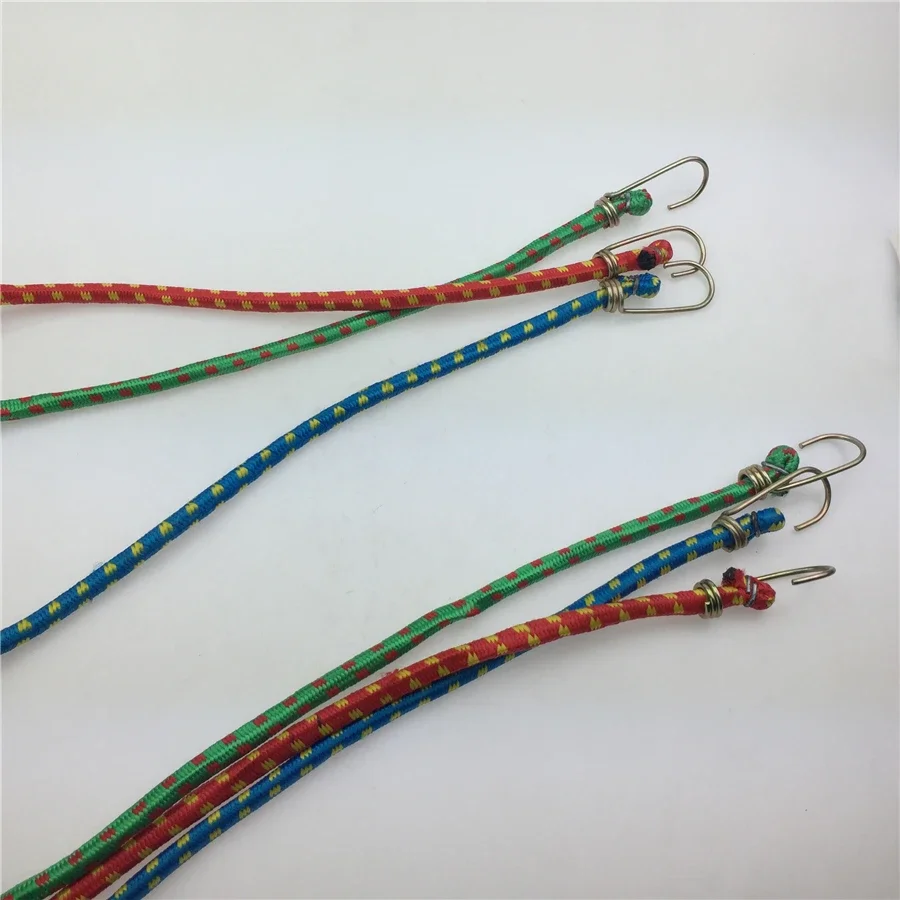 Electric Car Shelf Metal Hook Tied Ropes Mountain Bike Tied Luggage Band Elastic Rope Round 2 Pcs