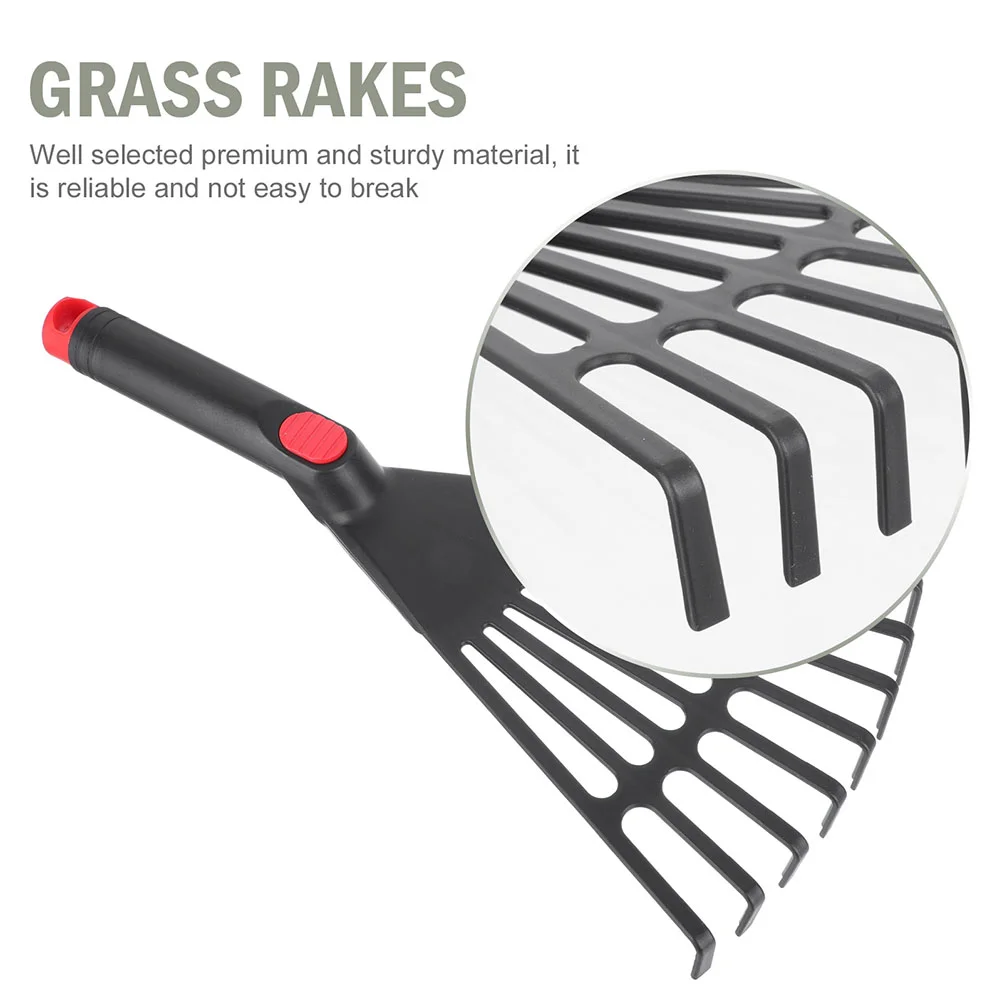 Hand Garden Rake Smooth Surface Comfortable Handle Easy Use Strong Sturdy Leaf Removing Flower Bed Yard Work Outdoor Cleaning