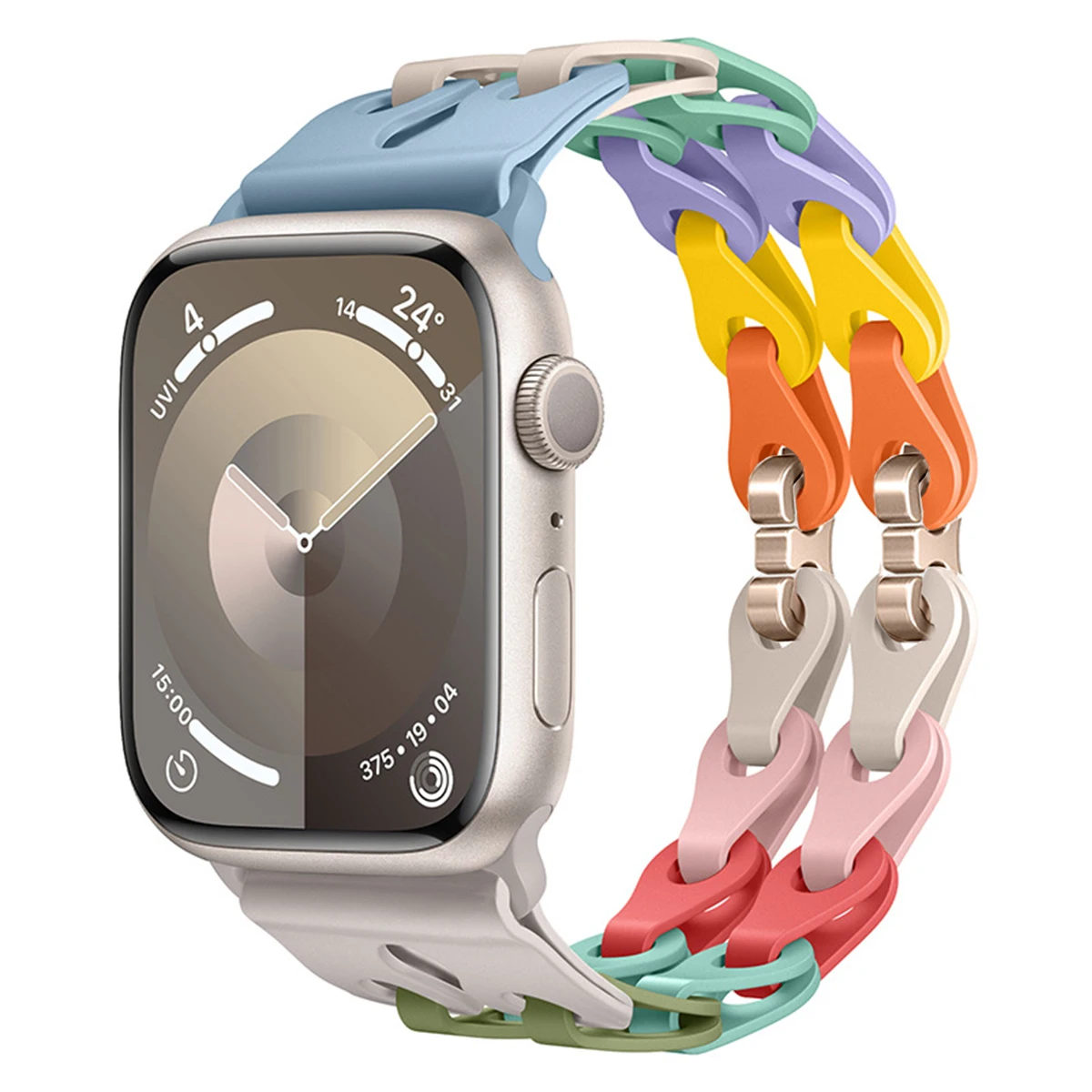 Elegant Chain Link Silicone Watch Strap Bracelet