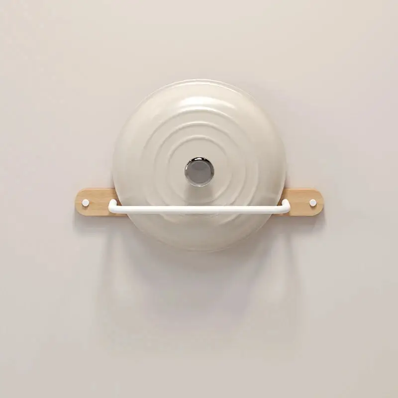 Sleek White Wood & Aluminum Wall-Mounted Towel Rack