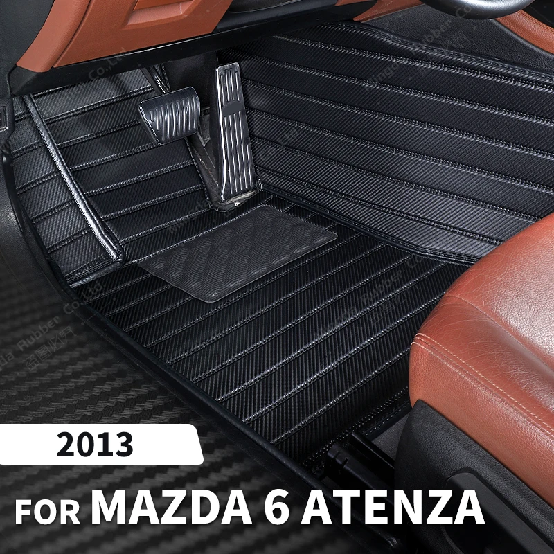 

Custom Carbon Fibre style Floor Mats For Mazda 6 ATENZA 2013 Foot Carpet Cover Automobile Interior Accessories