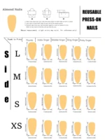 Lot de 10 faux ongles en forme d'amande, style français, avec pois et strass en forme de cœur, ongles à presser doux et délicats, ensemble de nail art à motifs blanc laiteux et gris clair 6