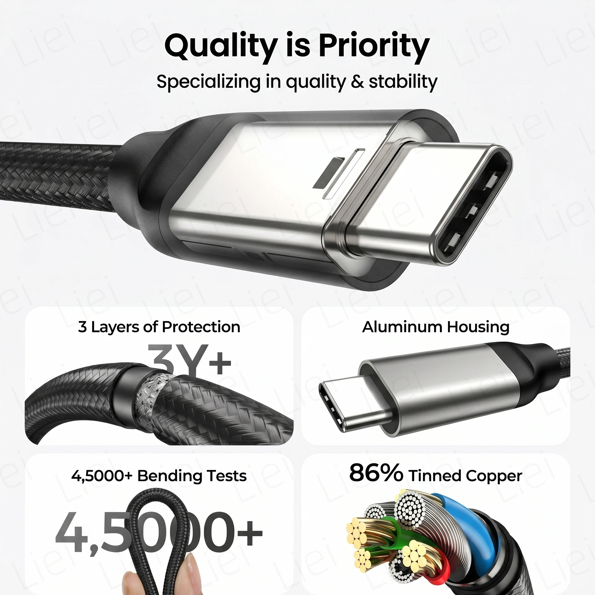 20Gbps USB C 모니터 디스플레이 케이블 USB3.2 Gen2x2 4K@120Hz 240W PD 충전 데이터 전송 비디오 케이블 (휴대용 모니터/노트북용)