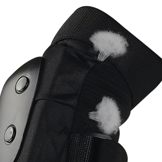 6pcs /Kit Black Velcro Skateboard Ice Roller Skating Protective Gear Elbow Pads Wrist Guard Cycling Riding Knee Protector Kids 5