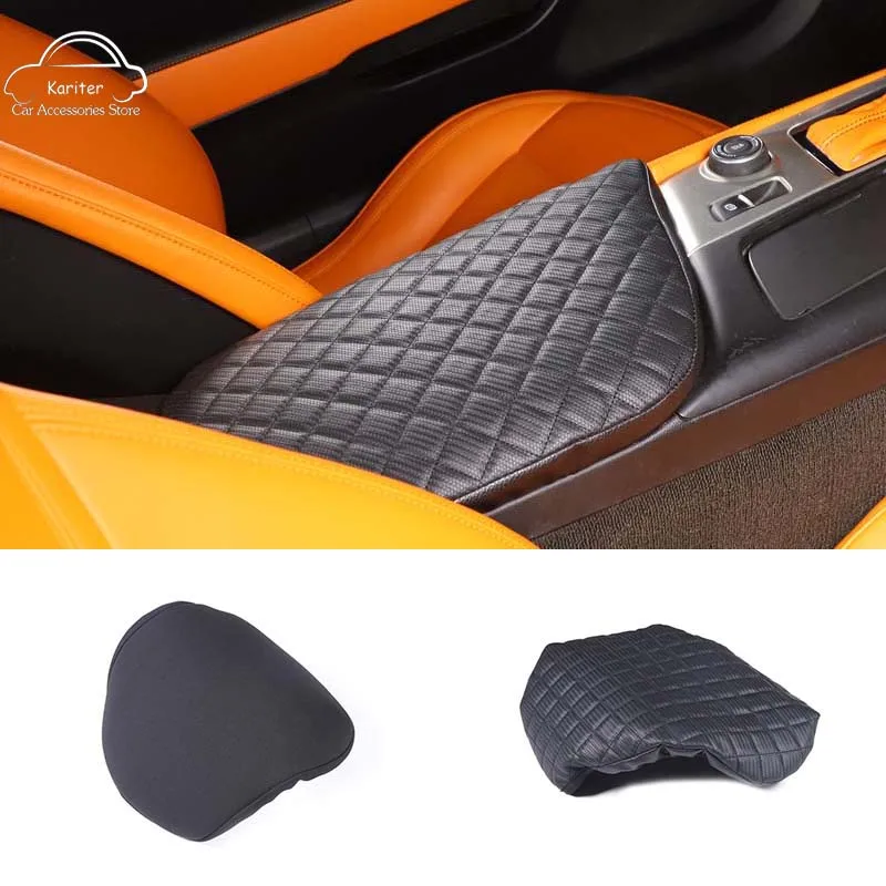 

For Chevrolet Corvette C7 2014-2019 Leather/Fabric Center Control Armrest Box Protection Cover Interior Scratch Accessories