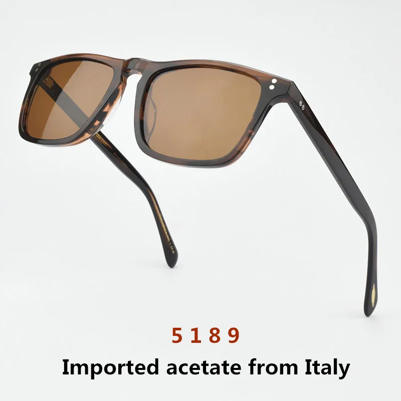 Hochwertige Retro-Sonnenbrille aus Acetat, Persönlichkeit, für Herren und Damen, Vintage, klassisch, quadratisch, 5189-Sonnenbrille, Outdoor-Fahrsonnenbrille