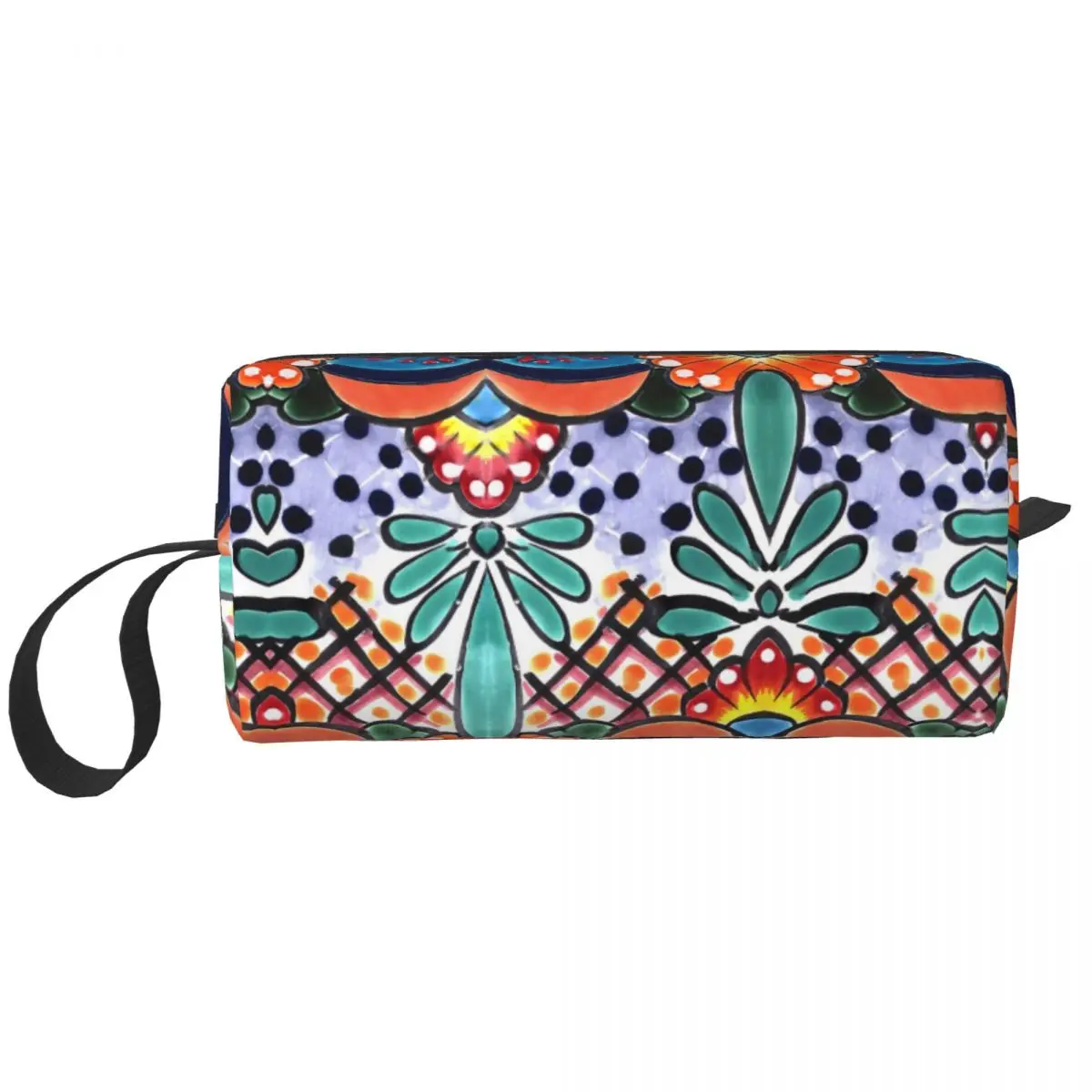 

Colorful Talavera Mexican Makeup Bag Pouch Folk Cosmetic Bag Travel Toiletry Bag Organizer Storage Bag for Women
