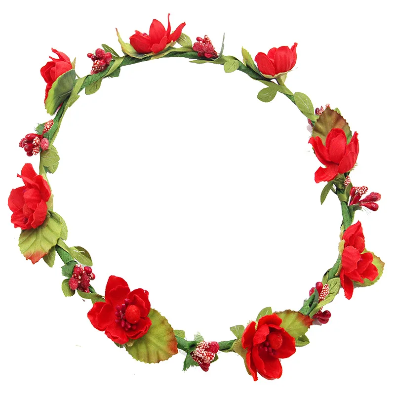 

Rattan Flower Vines Crown Headband for Bride Wedding Hair Accessories Girls Floral Wreath Crown Adjustable Head Band
