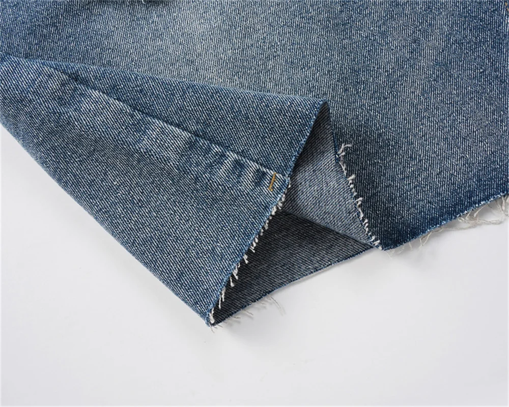 ss Splicing Design Fashionable Denim Shorts Men Women High Quality Tear Design Denim Versatile Shorts