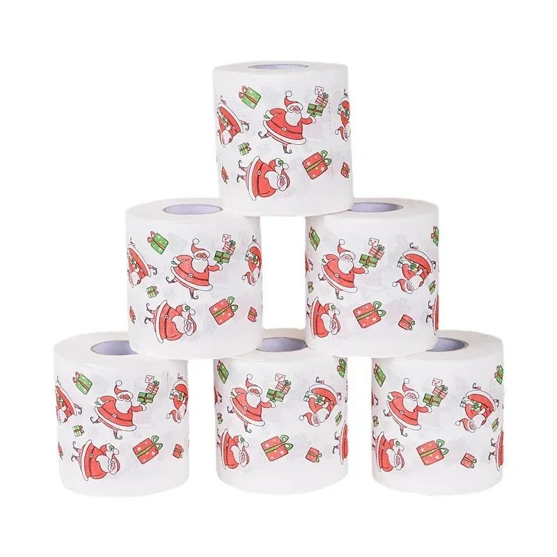 Christmas Toilet Roll Paper Santa Claus Bath Toilet Roll Paper Christmas Supplies Xmas Tissue Home New Year 1 Pc