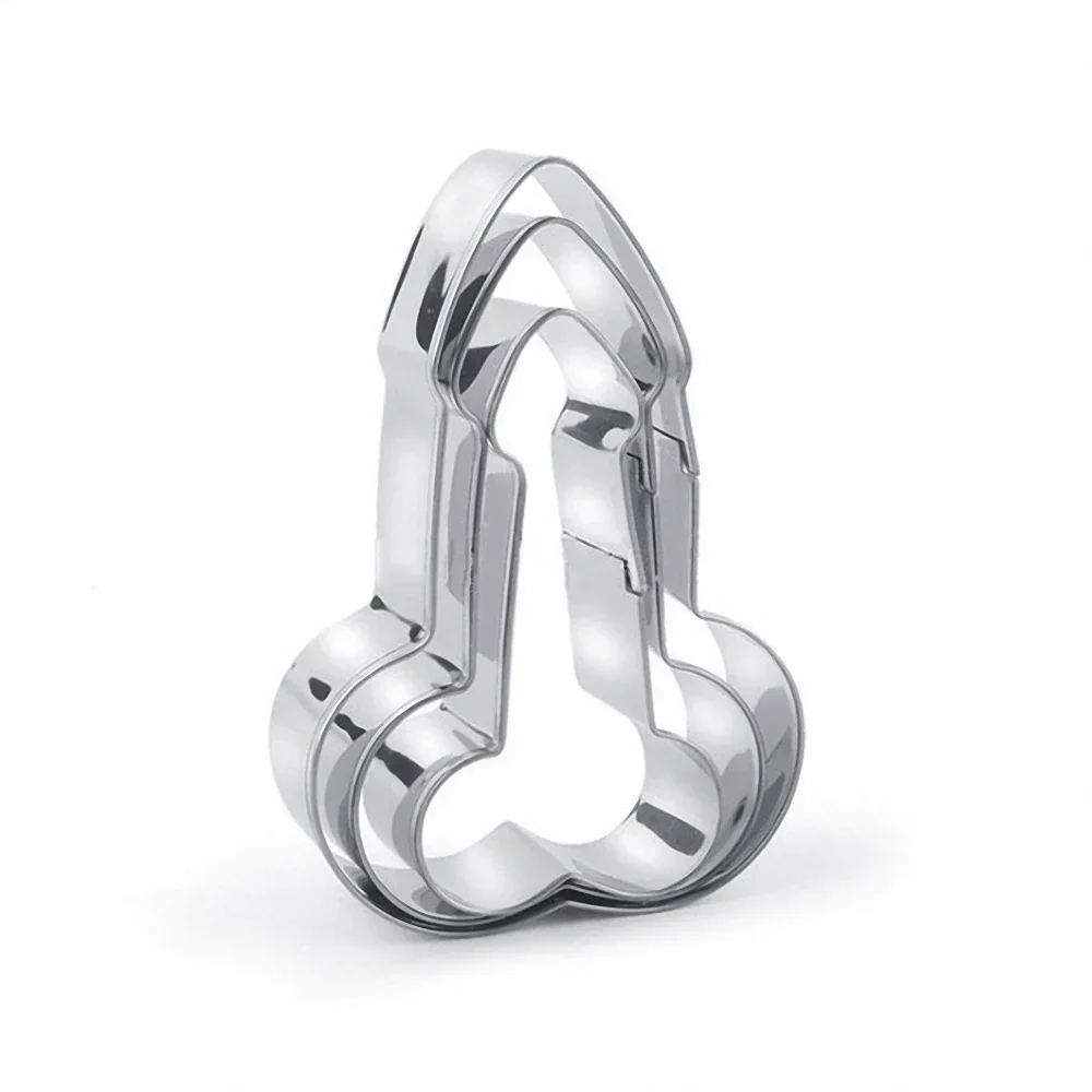 3D Stainless Steel Penis Cookies Cake Tools Dick Fondant Mold Baking Decor Cookie Cutter Cookie Mould Cake Lace Mold Fondant Cutter Cookie Printing Mold Baking Mold Cookie Maker Press Kit Baking Decorating Tools 3Pcs/Set