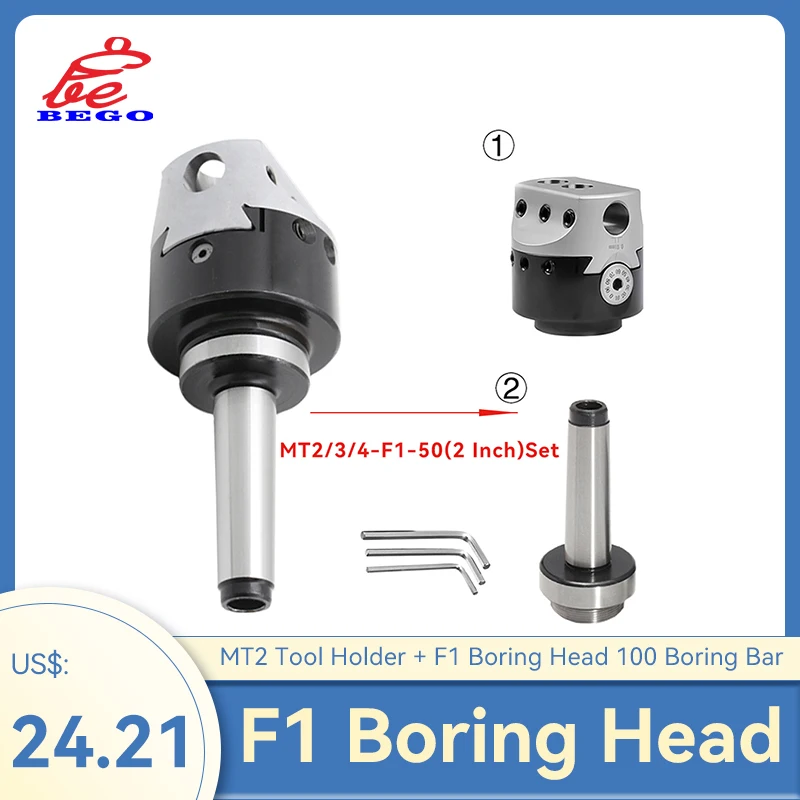 

1set MT2 MT3 MT4 Tool Holder + F1 Boring Head 50 75 100 Boring Bar 12mm 18mm 25mm Adjustable Boring Head Milling Machine Tool