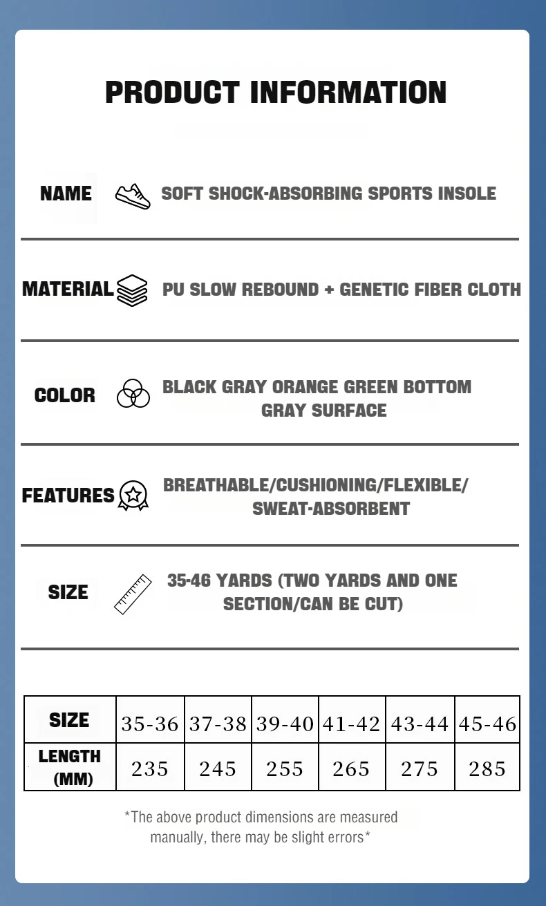 1Pair 4D Soft Plantar Fasciitis Insole Shoes Insoles for Feet Arch Support Orthopedic Inserts Sports Shock Absorption_voghion.com