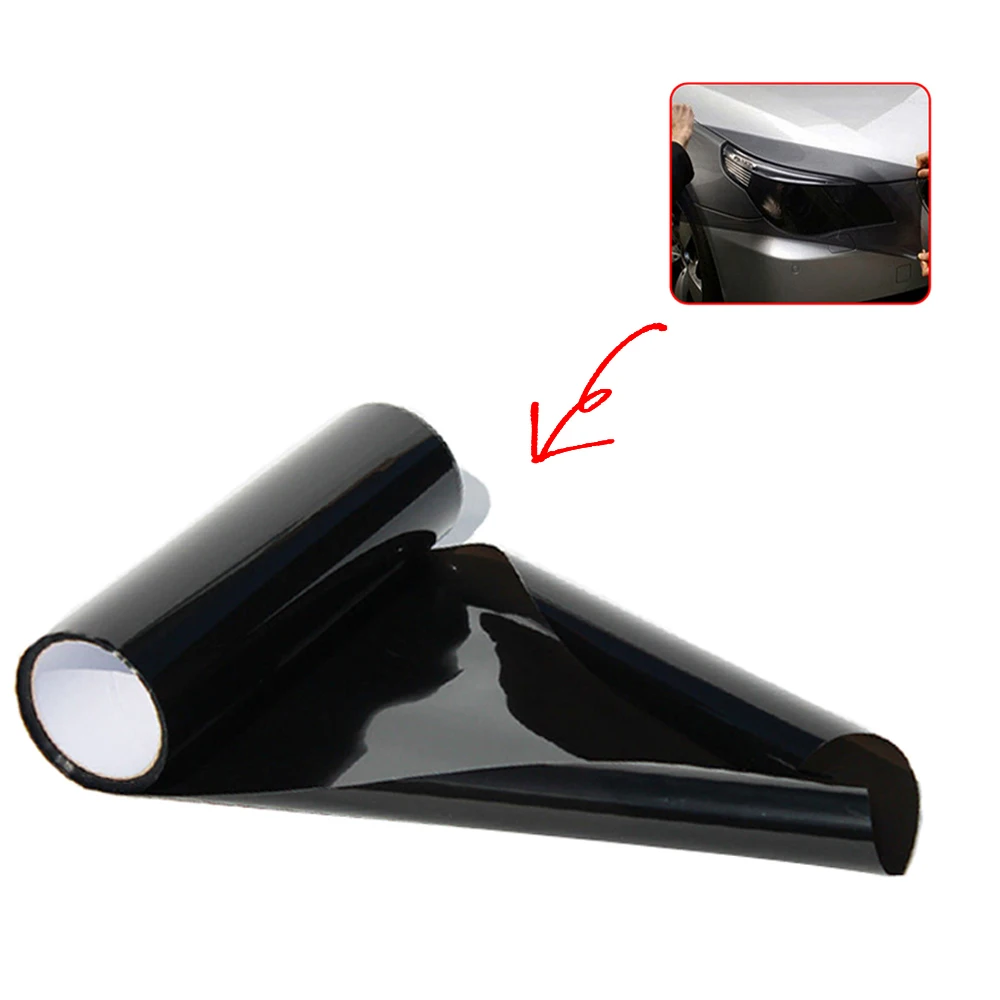 30X100CM Smoke Dark Black Car Headlight Film Tint Taillight Fog Light Vinyl Film For Headlights Rear Lamp Tinting Accessories