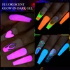 MEET ACROSS 8Pcs/Set Eggshell Glow In Dark Fluorescent Gel Nail Polish Summer Luminous Neon Semi Permanent Nail Art Gel Kit 4