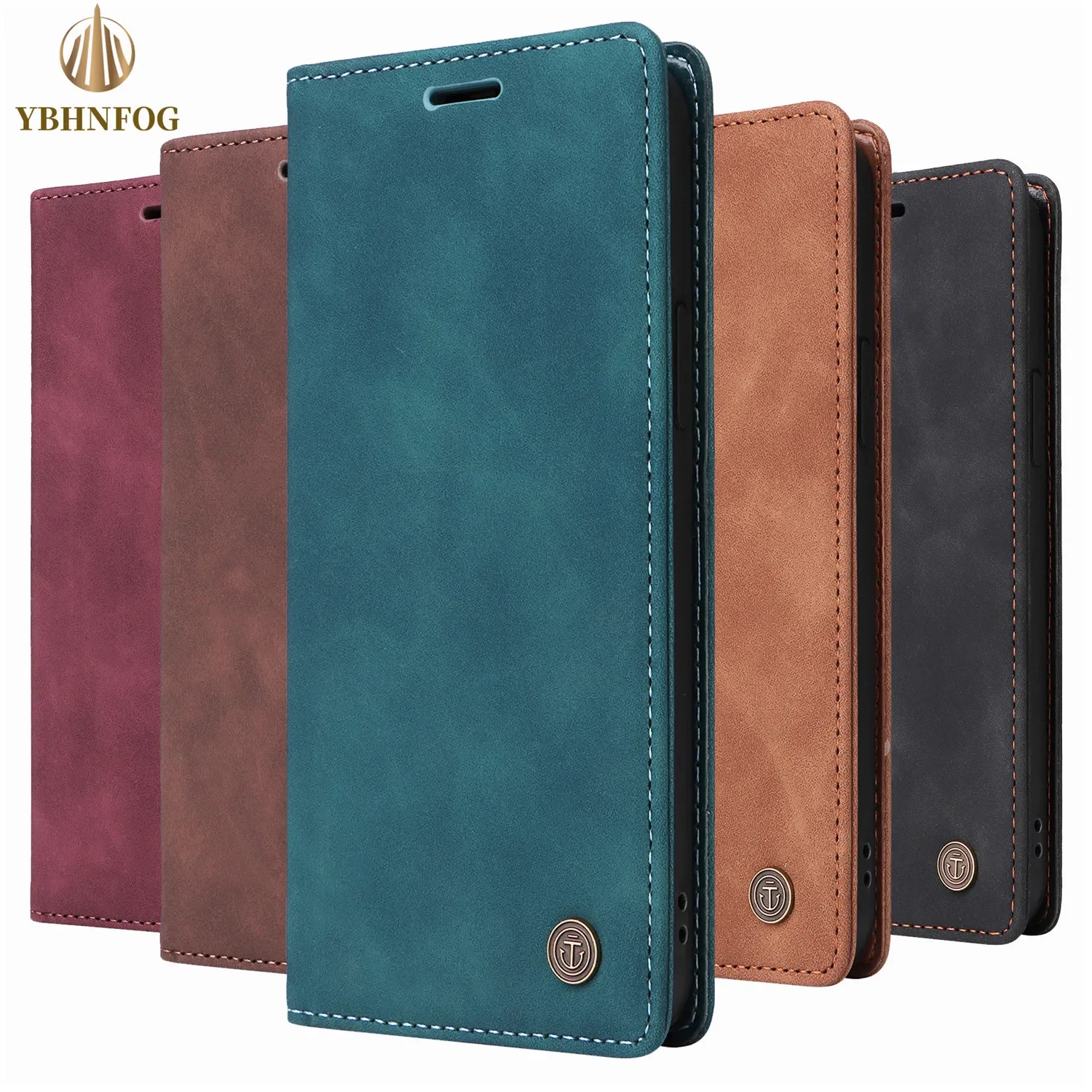 Leather Flip Phone Wallet Case Cover